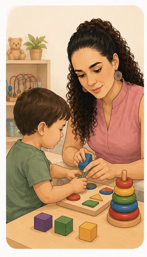 Kauane Santos com criança